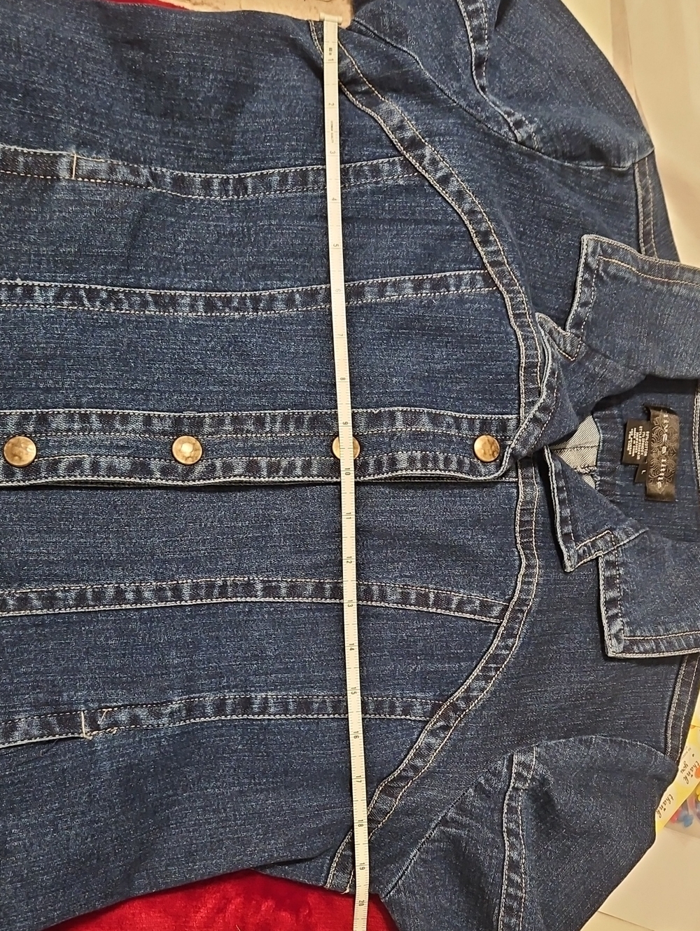 Live a Little Dark Blue Denim Jean Jacket - Picture 2 of 5